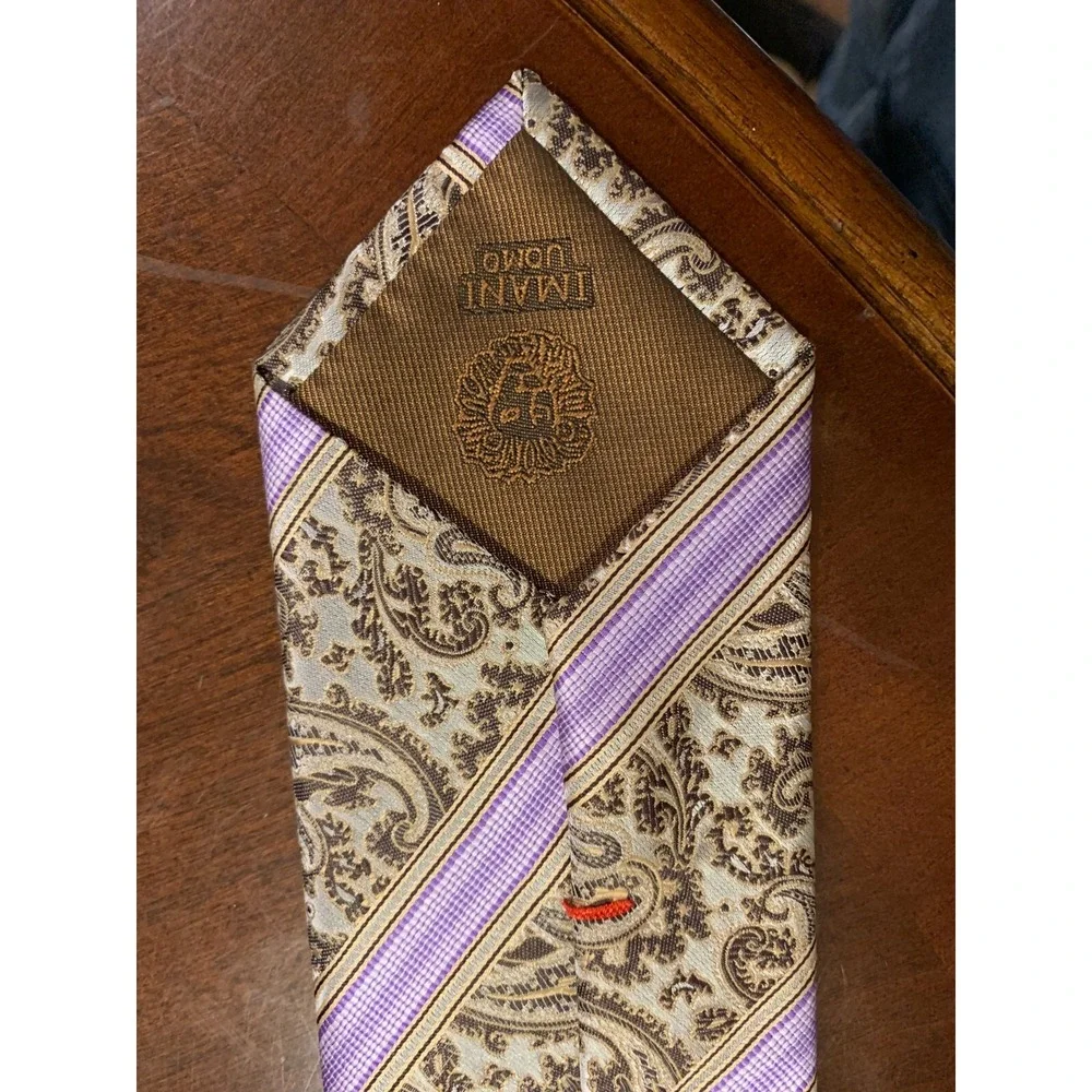 Imani Uomo Silk Tie Striped with‎ Paisleys 60